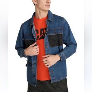 Hudson Jeans  NWT Blue Denim Jean Jacket/Long-sleeve Shirt Black Pockets size S.